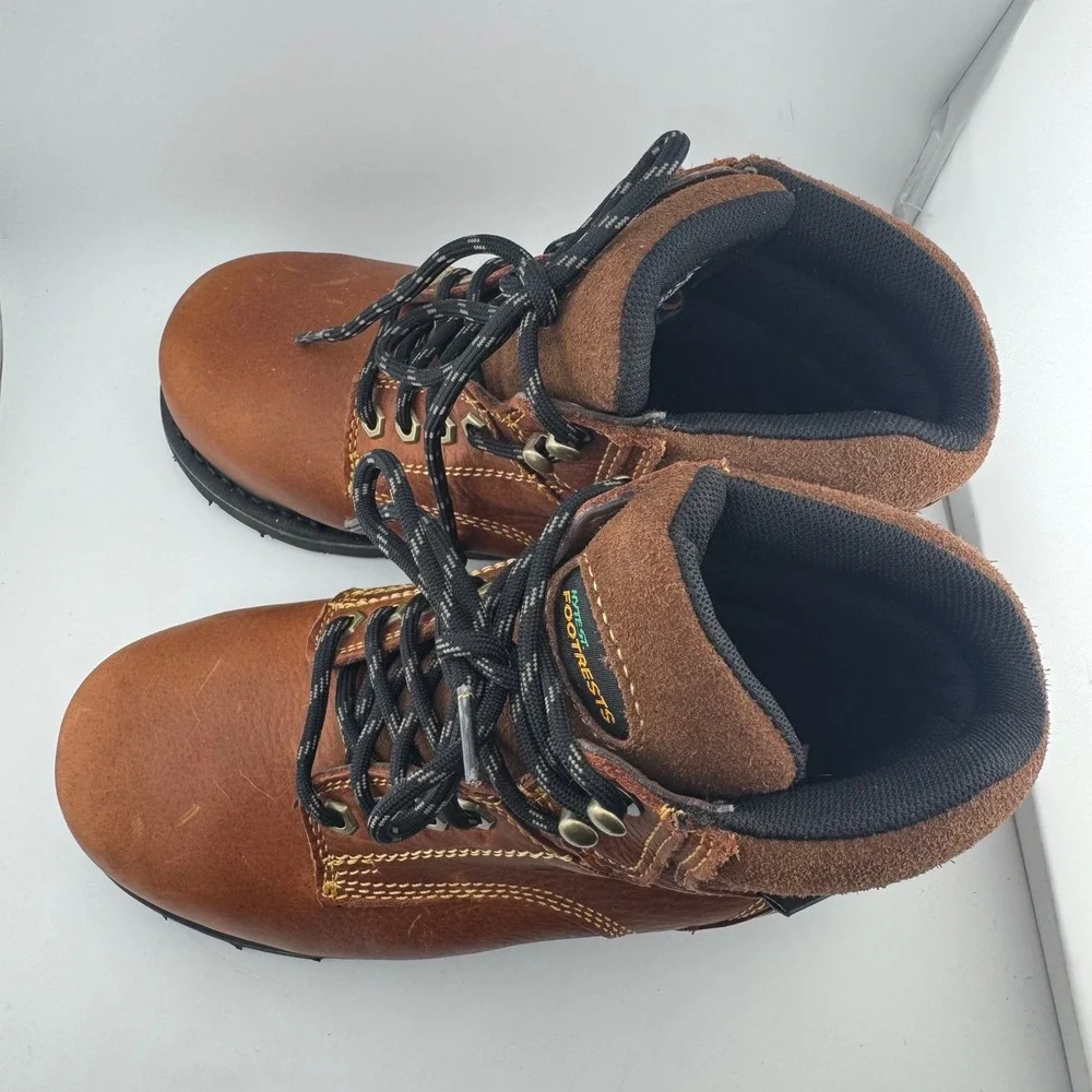 Hytest Footrests Work Boots 7.5C Brown Excellent Waterproof‎ Met Guard K27331